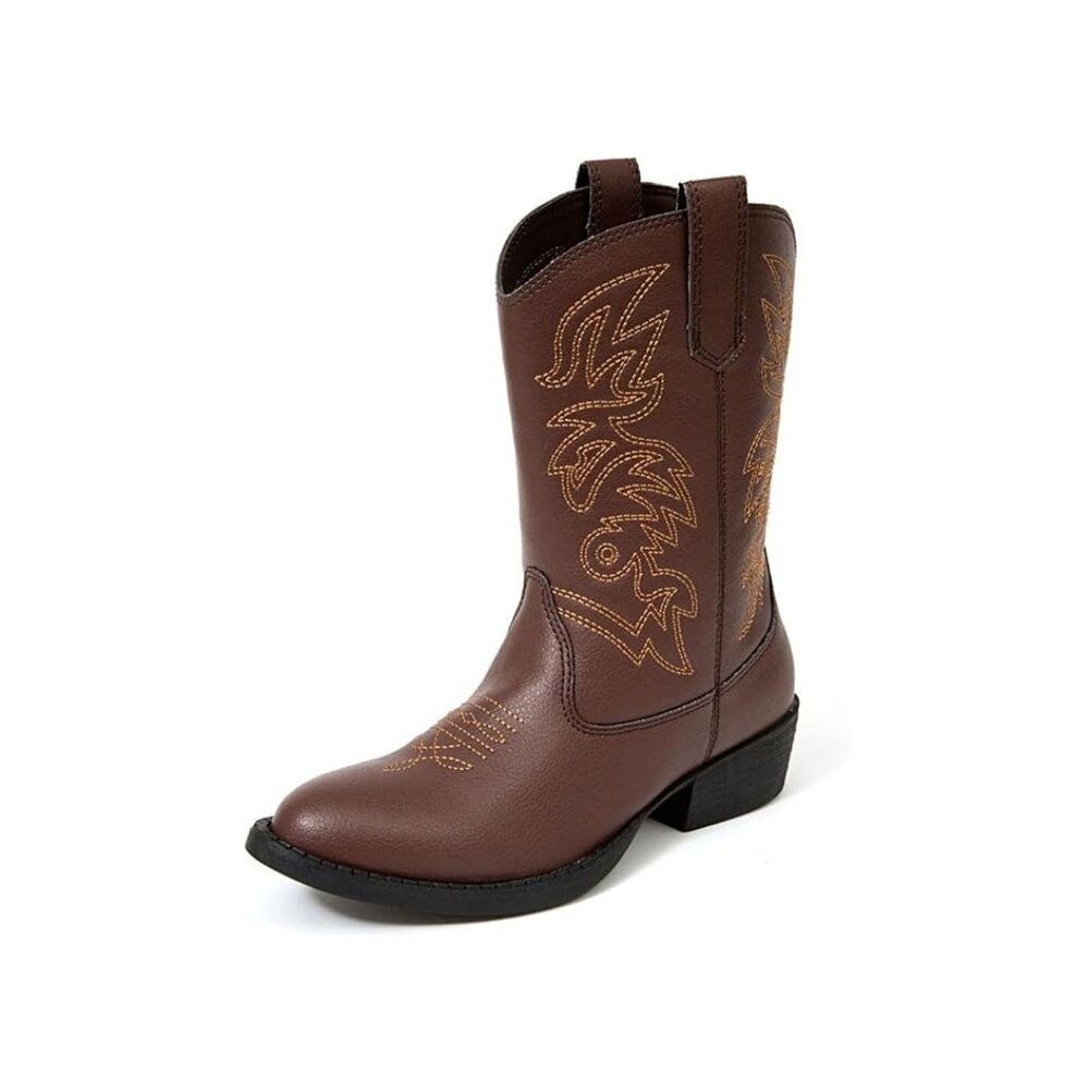 NiB Deer Stags Girl's Ranch Western Boots Dark Brown Size 6 M $70 RY1419